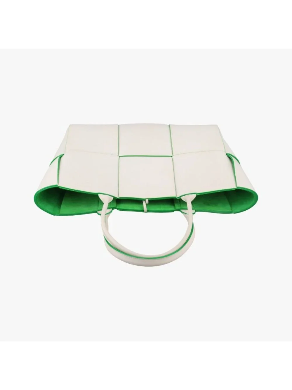 Bottega Veneta the Arco Tote White Green Lambskin